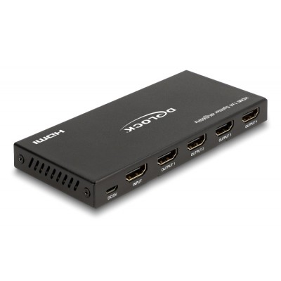 DELOCK HDMI splitter 18652 με downscaler πλήκτρο, 4 σε 1, 4K/60Hz, μαύρο