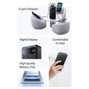 USAMS power bank CD251 με οθόνη, 3x θύρες εξόδου, 20000mAh, PD20W, λευκό