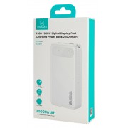 USAMS power bank CD251 με οθόνη, 3x θύρες εξόδου, 20000mAh, PD20W, λευκό