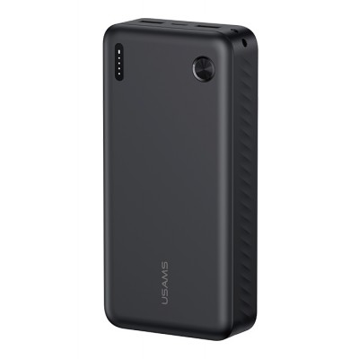 USAMS power bank CD254, 2x θύρες εξόδου, 20000mAh, 10W, μαύρο
