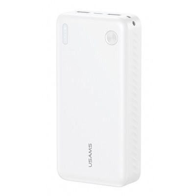 USAMS power bank CD254, 2x θύρες εξόδου, 20000mAh, 10W, λευκό