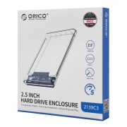 ORICO θήκη για 2.5" SATA HDD/SSD 2139C3, 5Gbps, διάφανη
