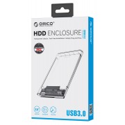 ORICO εξωτερική θήκη για 2.5" HDD 2139U3, USB 3.0, έως 4TB, διάφανη