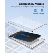 ORICO θήκη για 2.5" SATA HDD/SSD 2139U3, 5Gbps, διάφανη