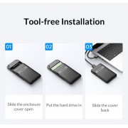 ORICO θήκη για 2.5" SATA HDD/SSD 2577C3-V1, 6Gbps, μαύρη