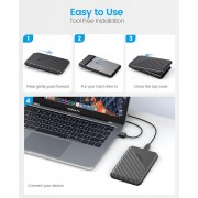 ORICO θήκη για 2.5" SATA HDD/SSD 25PW1C-C3, 5Gbps, μαύρη