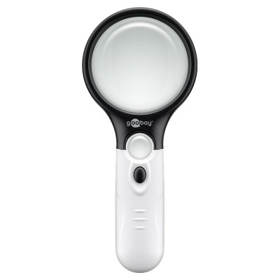 GOOBAY μεγεθυντικός φακός χειρός 41255 με φωτισμό LED, 1.75x & 12.25x