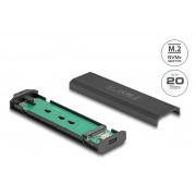 DELOCK θήκη για M.2 NVMe PCIe/SATA SSD 42031, 20Gbps, tool free, μαύρη