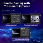 TRONSMART gaming headset Sparkle, USB, multiplatform, 50mm, μαύρο