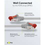 GOOBAY καλώδιο δικτύου 50886, CAT 6 S/FTP, copper, 250MHz, 1m, γκρι
