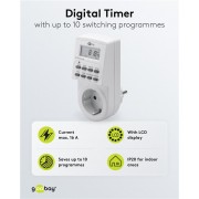 GOOBAY ψηφιακός χρονοδιακόπτης ρεύματος 51277, λευκός