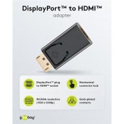 GOOBAY αντάπτορας DisplayPort σε HDMI 51719, 1920x1200p, μαύρος