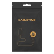 CABLETIME καλώδιο USB Type-C CM60, PD 60W, 3A, 1m, μαύρο