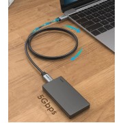 CABLETIME καλώδιο USB-C CMCM60, 60W PD, 5Gbps, 4K, 1m, μαύρο