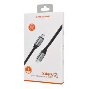 CABLETIME καλώδιο USB-C CMCM60, 60W PD, 5Gbps, 4K, 1m, μαύρο