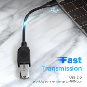 CABLETIME καλώδιο USB-C σε USB CMAF2, 480Mbps, 0.15m, μαύρο