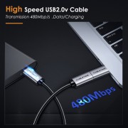 CABLETIME αντάπτορας USB-C σε micro USB CT-CMMCBF, 480Mbps, γκρι