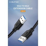 CABLETIME καλώδιο USB CT-AMAMN, 5 Gbps, 0.5m, μαύρο