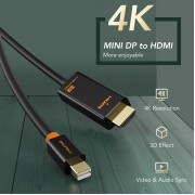 CABLETIME καλώδιο mini DisplayPort σε HDMI CT-03G4K60, 4K, 1.8m, λευκό