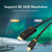 CABLETIME καλώδιο mini DisplayPort σε HDMI CT-03G4K60, 4K, 1.8m, λευκό