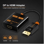 CABLETIME αντάπτορας DisplayPort σε HDMI CT-01G, Active, 4K/30Hz, μαύρος