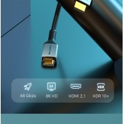 CABLETIME καλώδιο HDMI 2.1 CT-HM8K, 8K/60Hz, 48Gbps, 28AWG, 1m, μαύρο