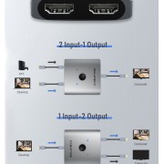 CABLETIME HDMI switch CT-HS4K, 2 σε 1, 4K, bidirectional, γκρι