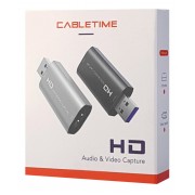 CABLETIME video capture CT-HVC-AB, HDMI/USB σύνδεση, 4K/30Hz, μαύρο