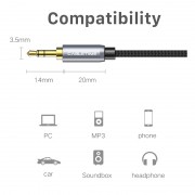 CABLETIME προέκταση καλωδίου ήχου 3.5mm CT-P11F, AUX, 1.8m, μαύρο