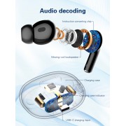 LDNIO earphones με θήκη φόρτισης T02, True Wireless, HiFi, Φ13mm, λευκά