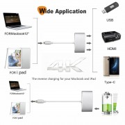 CABLETIME docking station CT-CMHD31, 3 θυρών, USB-C, 60W PD, 4K, ασημί