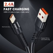 CABLETIME καλώδιο USB-C σε USB CT-PU32, 12W, 480Mbps, 1m, μαύρο