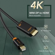 CABLETIME καλώδιο mini DisplayPort σε HDMI CT-AV588-03G4K, 4K/30Hz, 1.8m, μαύρο