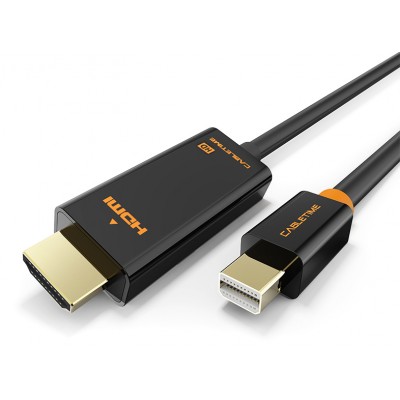CABLETIME καλώδιο mini DisplayPort σε HDMI CT-AV588-03G, 1080p/60Hz, 1.8m, μαύρο