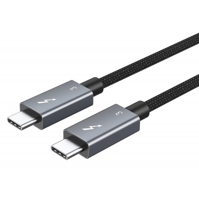 CABLETIME καλώδιο USB-C σε USB-C CT-C160-U31-TB3, 100W, 40Gbps, 4K/60Hz, 0.5m, μαύρο