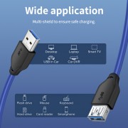 CABLETIME καλώδιο προέκτασης USB 3.0 CT-C160-U3-AMAF, 5Gbps, 1m, μπλε