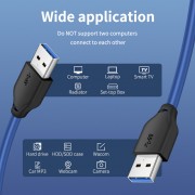 CABLETIME καλώδιο USB 3.0 CT-C160-U3-AMAM, 5Gbps, 1m, μπλε