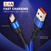 CABLETIME καλώδιο USB-C σε USB CT-C160-PU32-CMAM, 2.4A, 480Mbps, 1m, μπλε