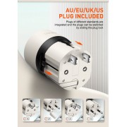 LDNIO φορτιστής τοίχου Q2319 με καλώδιο Lightning, EU/UK/US/AU βύσμα, USB/USB-C, 30W, γκρι