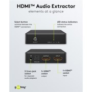 GOOBAY HDMI audio extractor 58469, 4K/30Hz, μαύρο
