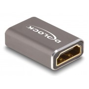 DELOCK αντάπτορας HDMI 60078 με Ethernet, 8K/60Hz, μεταλλικός, γκρι