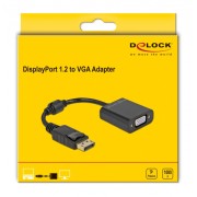 DELOCK αντάπτορας DisplayPort σε VGA 61006, 1920x1200p, passive, μαύρος