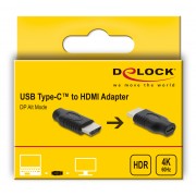 DELOCK αντάπτορας HDMI σε USB-C 61075, 4K/60Hz, μαύρος