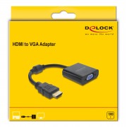 DELOCK αντάπτορας HDMI σε VGA 61077, 1080p, μαύρος DELOCK αντάπτορας HDMI σε VGA 61077, 1080p, μαύρος