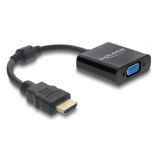 DELOCK αντάπτορας HDMI σε VGA 61077, 1080p, μαύρος DELOCK αντάπτορας HDMI σε VGA 61077, 1080p, μαύρος