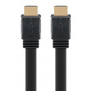 GOOBAY καλώδιο HDMI 2.0 61277, Ethernet flat, 4K/60Hz 18 Gbps, 1m, μαύρο