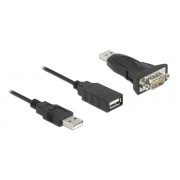 DELOCK αντάπτορας USB σε RS-232 DB9 61506 με καλώδιο USB, 0.8m, μαύρο