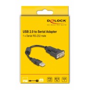 DELOCK αντάπορας USB σε RS-232 61549, 921.6Kbps, 0.25m, μαύρος