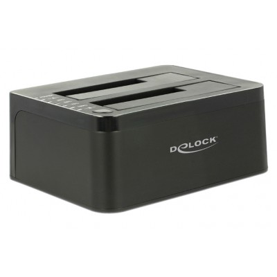 DELOCK docking station για 2.5" ή 3.5" SATA HDD/SSD 62661, 2 θέσεων, 6Gbps, clone function, μαύρο