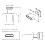 DELOCK κάλυμμα προστασίας για θύρα USB-C 64015 με λαβή, μαύρο, 10τμχ